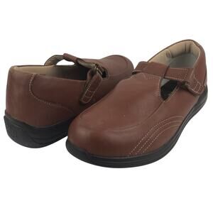 Drew Brown Leather Orthotic Comfort Shoes Mary Jane Loafer Orthopedic 9.5 W